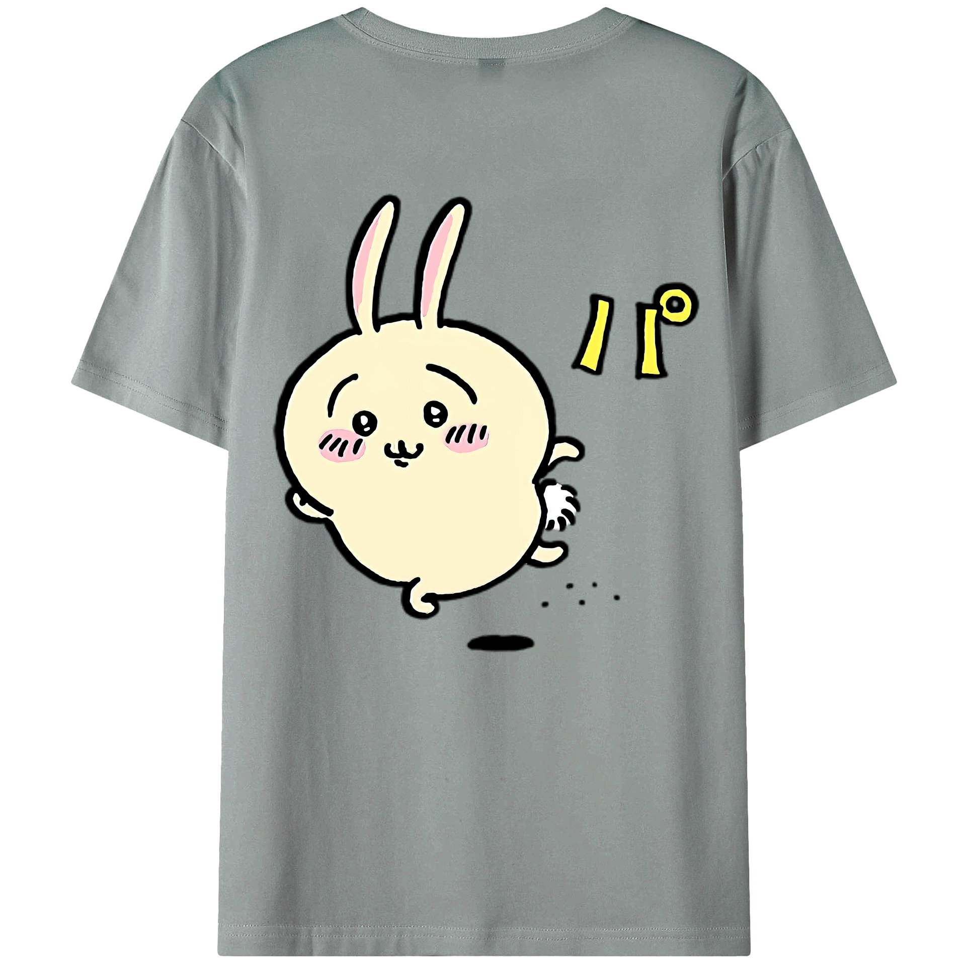 （画像用） ちいかわ うさぎ Chii-kawa usagi 綿100％ メンズ半袖Tシャツ（バックプリント） 通気性